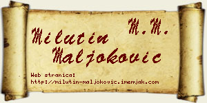 Milutin Maljoković vizit kartica